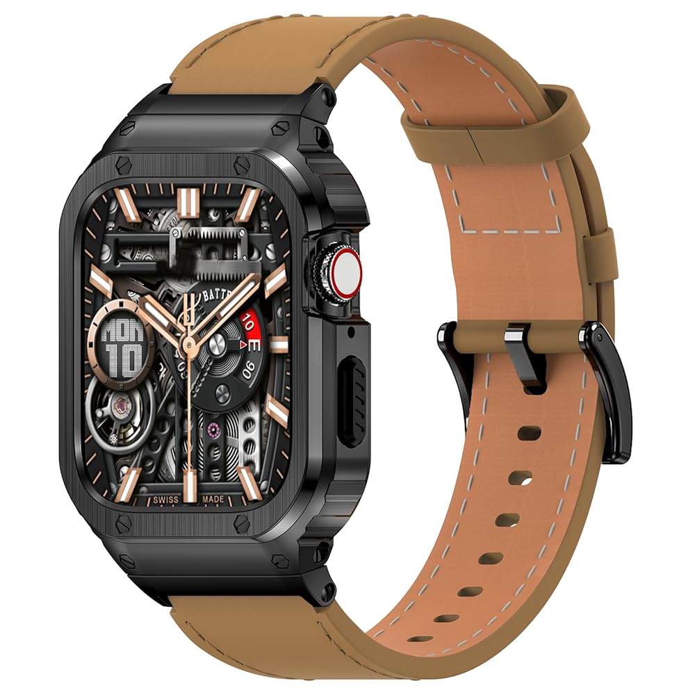 Apple Watch グルメットメタルレザーバンド Amazon.co.jp: Royce&Roland Apple watch チェーン & レザー